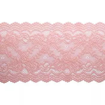 3AR029 Кружево эластичное 15см*13,72м (розовый)