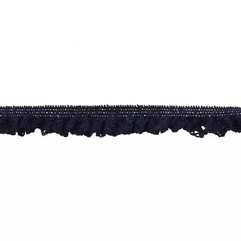 3AR039 Кружево вязаное хб на резинке 1,7см*5,5м (темно-синий)
