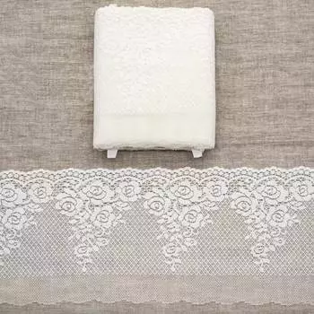 3AR059 Кружево эластичное 17,5см*13,72м (белый)