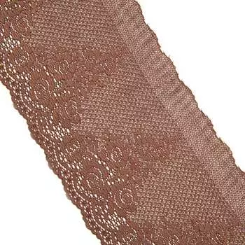 3AR059 Кружево эластичное 17,5см*13,72м (коричневый)