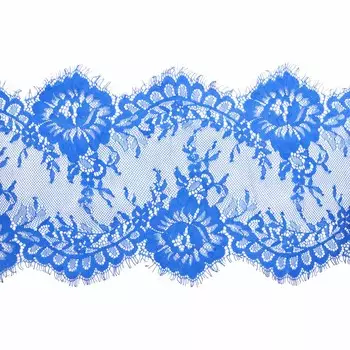 3AR063 Кружево 'шантильи' на сетке 21,5см*15м (синий)