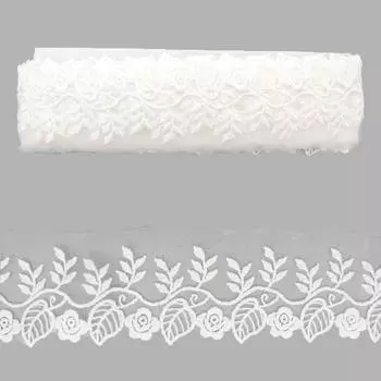 3AR076 Кружево на сетке 6см*11,35м (белый)