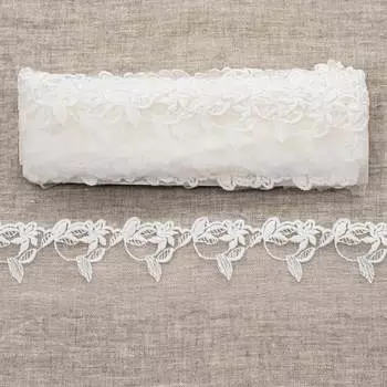 3AR078 Кружево матовое на сетке 6см*13,72м (белый)