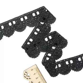 3AR102 Кружево матовое гипюр 3см*13,72м (черный)