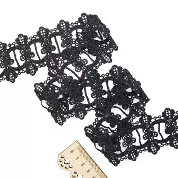 3AR103 Кружево матовое гипюр 6см*13,72м (черный)
