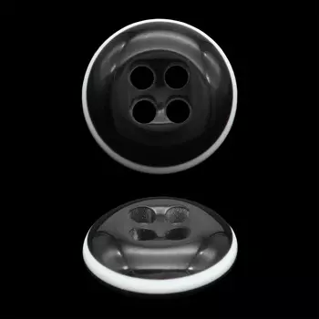 3AR1066 Пуговица сорочечная на 4 прокола 18L (черный)