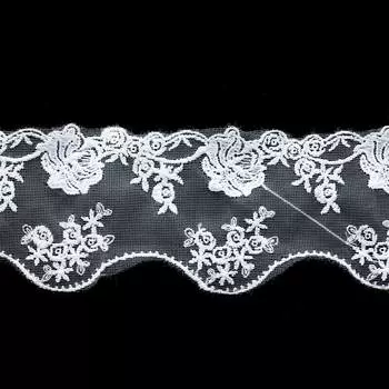 3AR125 Кружево матовое на сетке 7,5см*13,72м (белый)