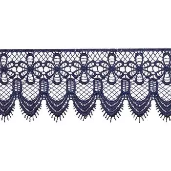 3AR183 Кружево гипюр 6,8см*13,72м (темно-синий)