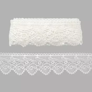 3AR195 Кружево матовое гипюр 8,5см*13,72м (белый)