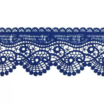 3AR195 Кружево матовое гипюр 8,5см*13,72м (NN406 ультрамариновый)