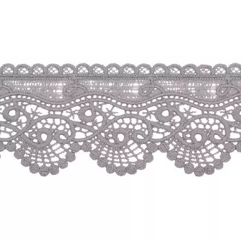 3AR195 Кружево матовое гипюр 8,5см*13,72м (NN465 стальной)