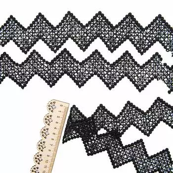 3AR199 Кружево матовое гипюр 4,5см*13,72м (черный)