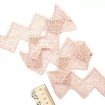 3AR199 Кружево матовое гипюр 4,5см*13,72м (NN296 пепельно-розовый)