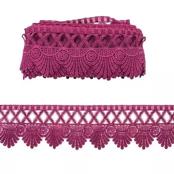 3AR203 Кружево матовое гипюр 10см*13,72м (NN074 марсала)