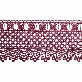 3AR218 Кружево гипюр 10см*13,72м (бордовый)