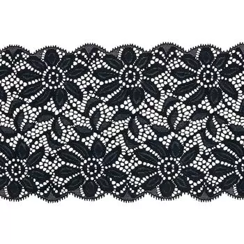 3AR220 Кружево эластичное 14см*13,72м (черный)