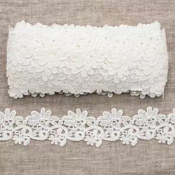 3AR221 Кружево матовое гипюр 6см*13,72м (белый)