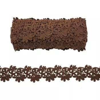 3AR221 Кружево матовое гипюр 6см*13,72м (77 шоколад)