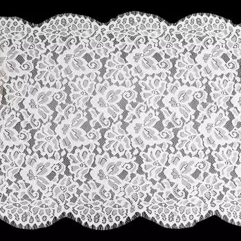 3AR222 Кружево широкое 'шантильи' на сетке 60см*15м (белый)