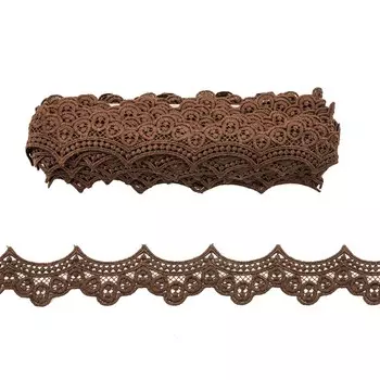 3AR223 Кружево матовое гипюр 5см*13,72м (77 шоколад)