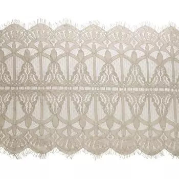 3AR223 Кружево широкое 'шантильи' на сетке 30см*15м (бежевый)