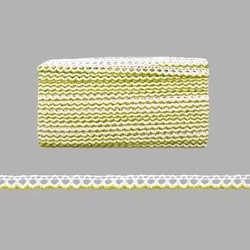 3AR226 Кружево вязаное 1см*13,72м (14 белый/св. зеленый)