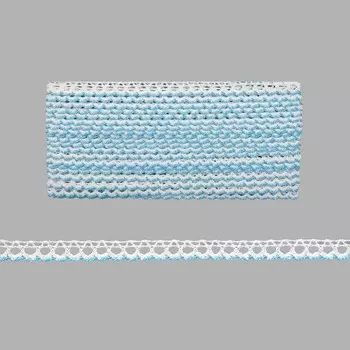 3AR226 Кружево вязаное 1см*13,72м (2 белый/св.голубой)