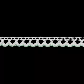 3AR226 Кружево вязаное 1см*13,72м (4 белый/мятный)