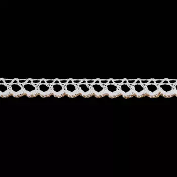 3AR226 Кружево вязаное 1см*13,72м (8 белый/бежевый)