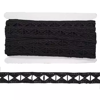 3AR227 Кружево матовое гипюр 3см*13,72м (черный)