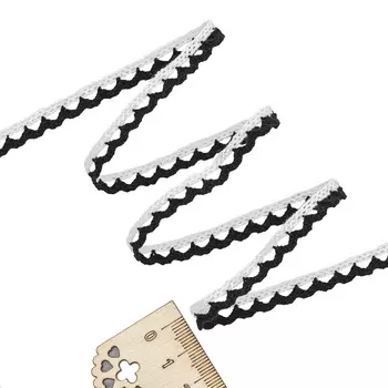 3AR228 Кружево хб 1см*13,72м (белый/черный)