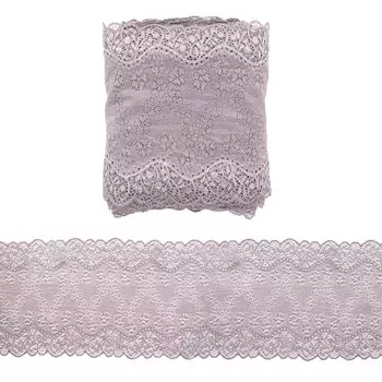 3AR234 Кружево эластичное 18см*13,72м (101 дымчато-серый)