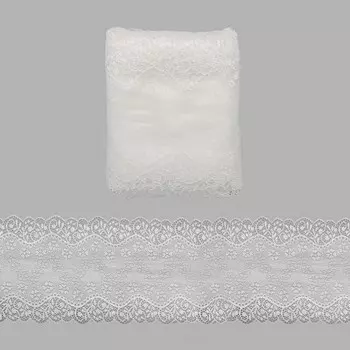 3AR234 Кружево эластичное 18см*13,72м (белый)
