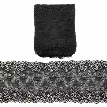 3AR234 Кружево эластичное 18см*13,72м (черный)