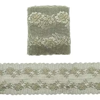 3AR240 Кружево эластичное 18см*13,72м (099 пыльный хаки)