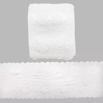 3AR240 Кружево эластичное 18см*13,72м (белый)