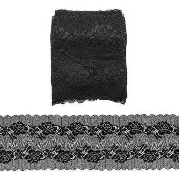 3AR240 Кружево эластичное 18см*13,72м (черный)