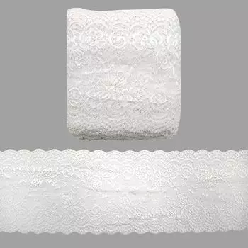 3AR242 Кружево эластичное 15,5см*13,72м (белый)