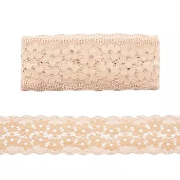 3AR244 Кружево эластичное 6,5см*13,72м (005 карамель)