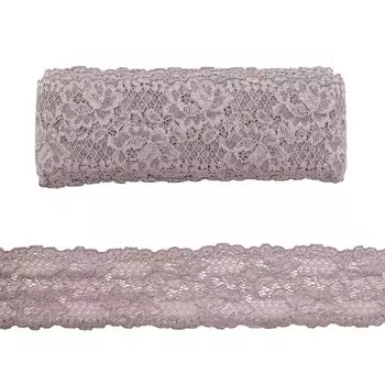 3AR248 Кружево эластичное 6см*13,72м (101 дымчато-серый)