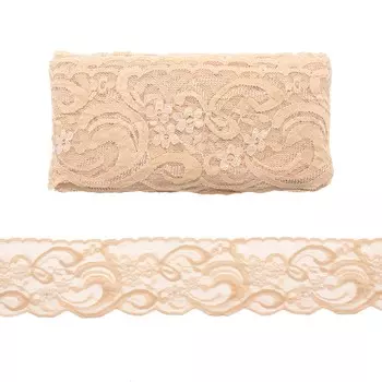 3AR252 Кружево эластичное 9см*13,72м (005 карамель)