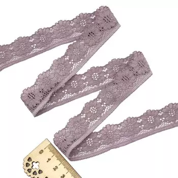 3AR254 Кружево эластичное 2,5см*13,72м (101 дымчато-серый)