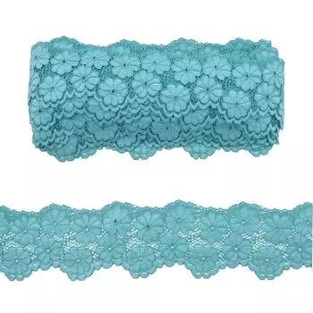 3AR272 Кружево эластичное 7см*13,72м (101 темно-бирюзовый)