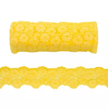 3AR272 Кружево эластичное 7см*13,72м (78 желтый)