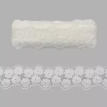 3AR272 Кружево эластичное 7см*13,72м (белый)