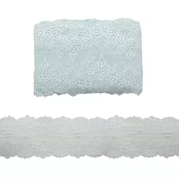 3AR278 Кружево эластичное 15см*13,72м (27 светло-бирюзовый)