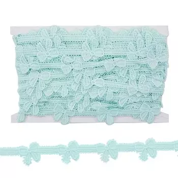 3AR319-1 Кружево матовое гипюр 'Бантики' 3см*13,72м (136 мятный)