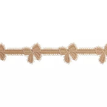 3AR319-1 Кружево матовое гипюр 'Бантики' 3см*13,72м (164 капучино)