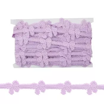 3AR319-1 Кружево матовое гипюр 'Бантики' 3см*13,72м (148 сиреневый)