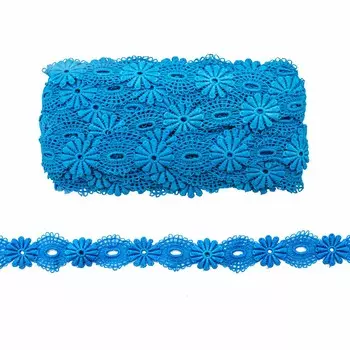 3AR324 Кружево матовое гипюр 3,5см*13,72м (105 синий)